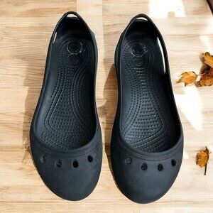 Crocs‎ Kadee Black Rubber Ballet Flats Size 8